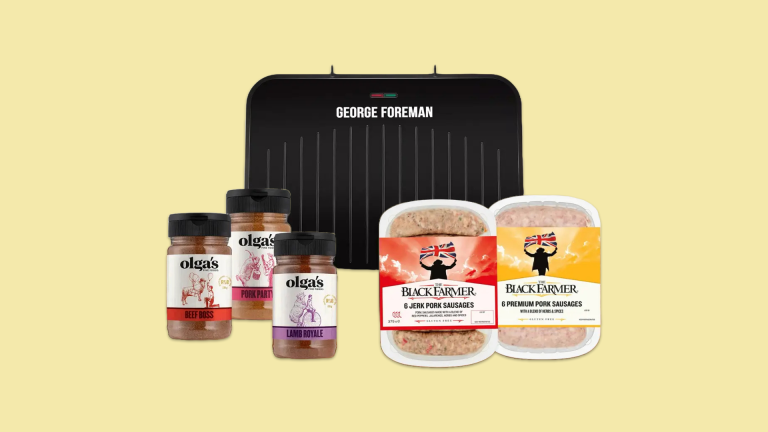 Win 2 Packs of Premium Sausages, a Large George Foreman Grill, and 3 BBQ Rubs