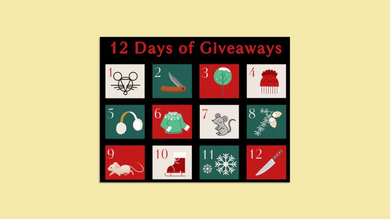 Win A Cutting Board, Chef Knife, Hoodie, Cap, Etc In The 12 Days of Giveaways By Giant Mouse