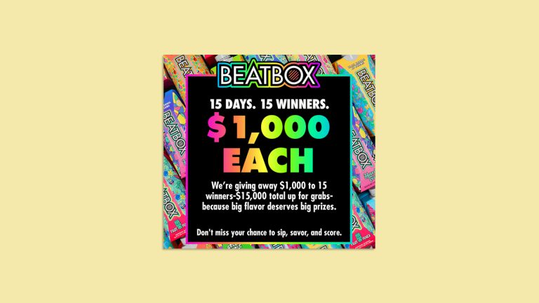 15 People Will Each Win $1000 In The BeatBox Beverages Flavor Pays Big Sweepstakes