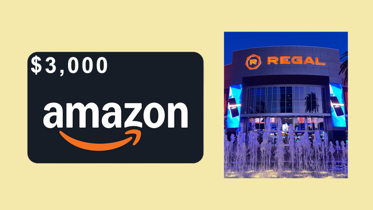 Winner Will Receive $3,000 in Amazon Gift Cards – Giveaway by Regal Cinemas