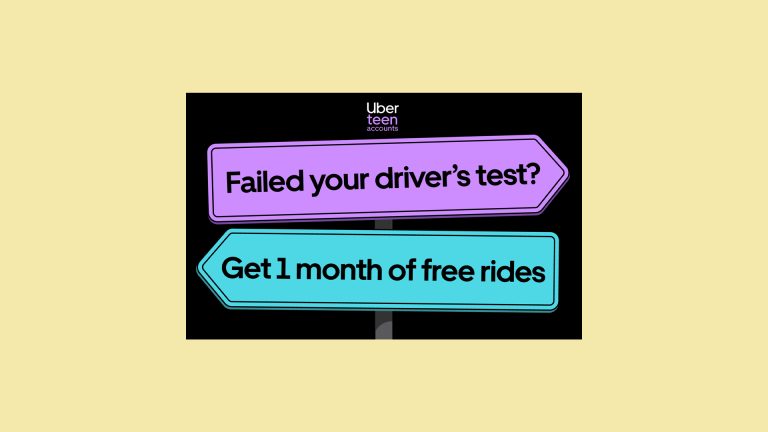 Teens Who Fail Their Driver’s Test Can Score a Month of Free Uber Rides