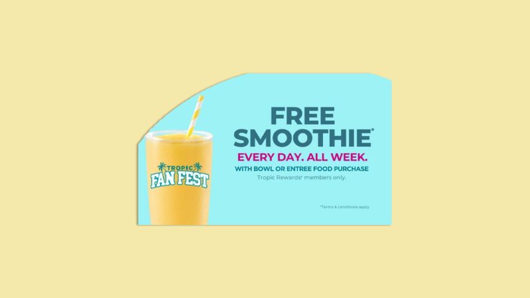 Free Smoothies at Tropical Smoothie Cafe With Purchase (3/3 – 3/9)