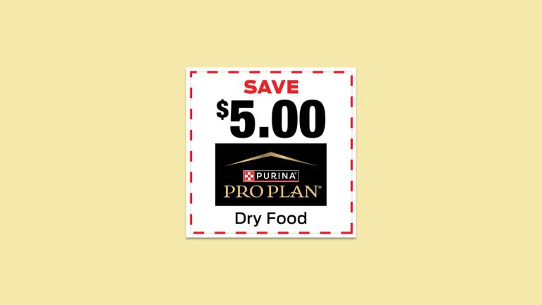 Free $5.00 Coupon For Purina Pro Plan Dry Dog Or Cat Food (Select Sizes)